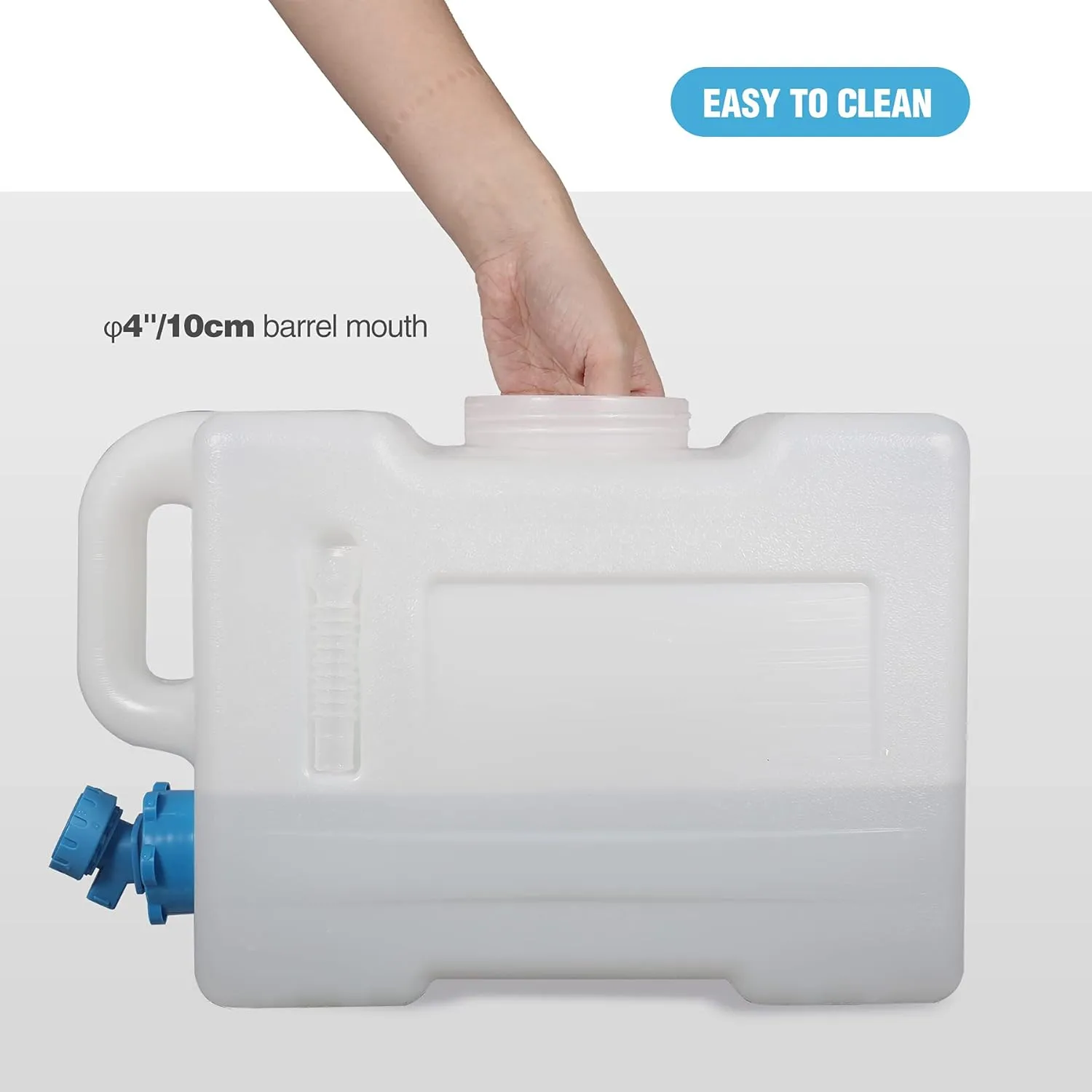 REDCAMP 3.5 Gallon/13L Portable Water Container with Spigot, Camping Water Jug, Camping Water Container,Large Water Tank,Portable Emergency Water Storage for Camping,Hiking,Hurricane Supplies,White