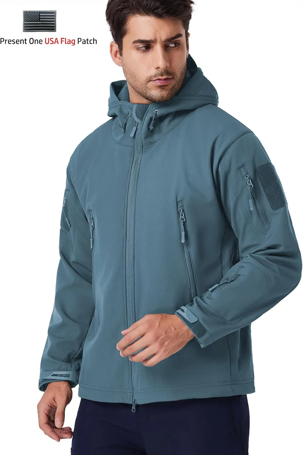ReFire Gear Men's Army Special Ops Military Tactical Jacket Softshell Fleece Hooded Outdoor Coat