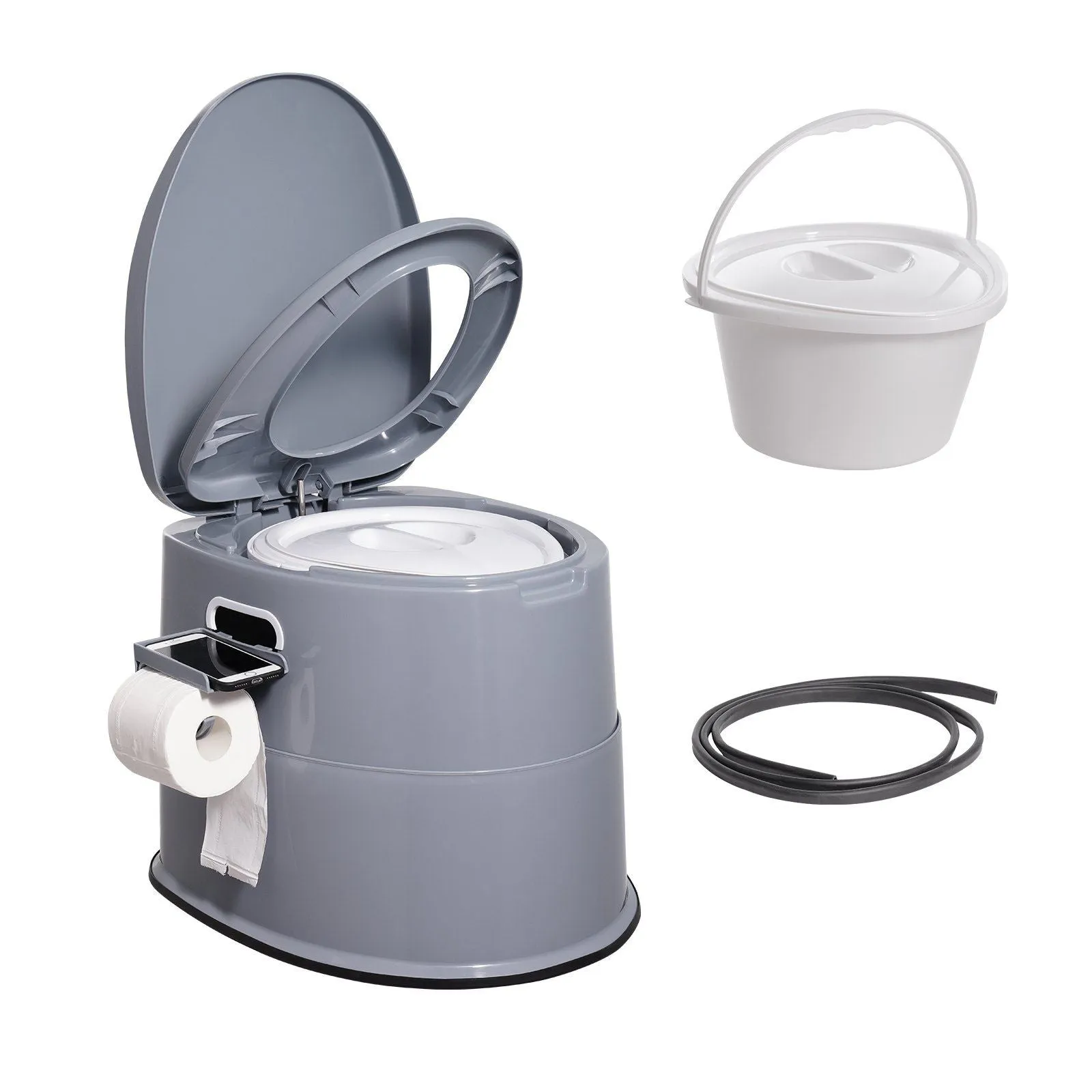 Removable Commode Camping Bucket & Lids, 1.3 Toilet Trips Potty Gal Toilet Paper Dual with Travel Holder, Outdoor On-demand assistance Long Camping, Detachable Inner Kids Portable for Sustainable with Porta Adults Road for VEVOR Car
