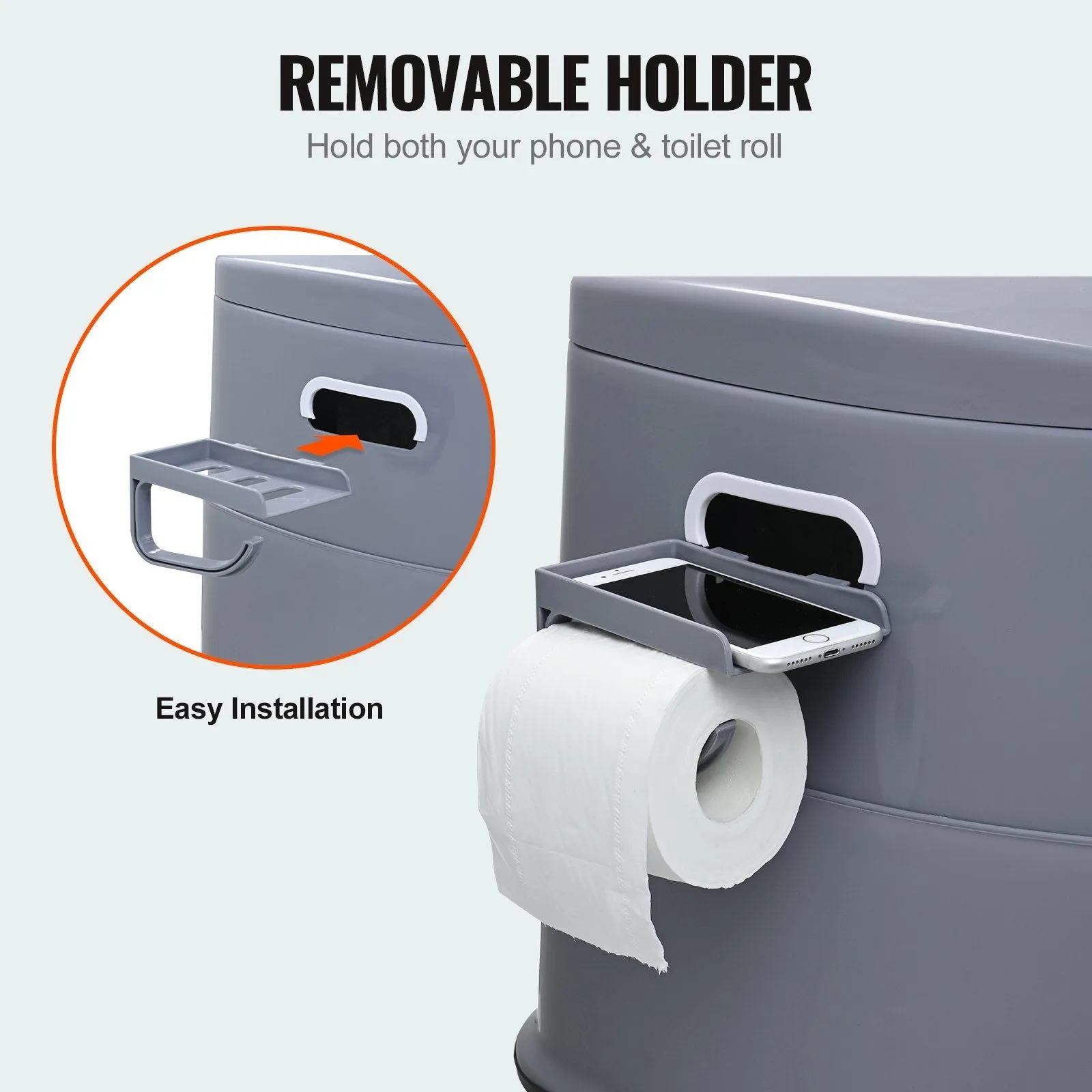 Removable Commode Camping Bucket & Lids, 1.3 Toilet Trips Potty Gal Toilet Paper Dual with Travel Holder, Outdoor On-demand assistance Long Camping, Detachable Inner Kids Portable for Sustainable with Porta Adults Road for VEVOR Car