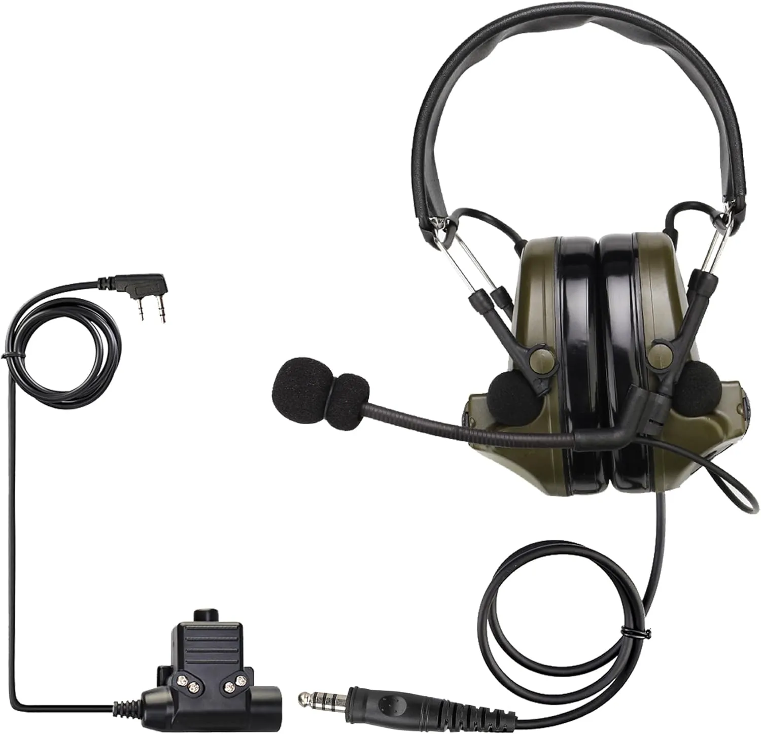 Retevis EHK007 Tactical Headset,Hunting & Shooting Earmuffs with Mic,Sound Amplification,Noise Reduction Walkie Talkie Headset,for RT21 RT22 RT68 H-777H,Compatible with Baofeng UV-5R 5RM AR152(1 Pack)