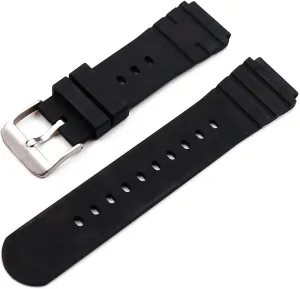 RHAIYAN Pin Buckle Rubber Strap Men's Watch Accessories Compatible With Luminox Luminos 3000 3001 3100 3900 Sports Waterproof Watch Strap Watch Band Specific ( Color : Black silver buckle , Size :