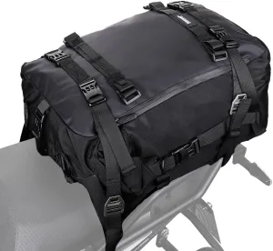 Rhinowalk Motor Pannier Bag 10/20/30L Multifunctional Waterproof Rear Rack Trunk Motorcycle Seat Bag (Black-30L)