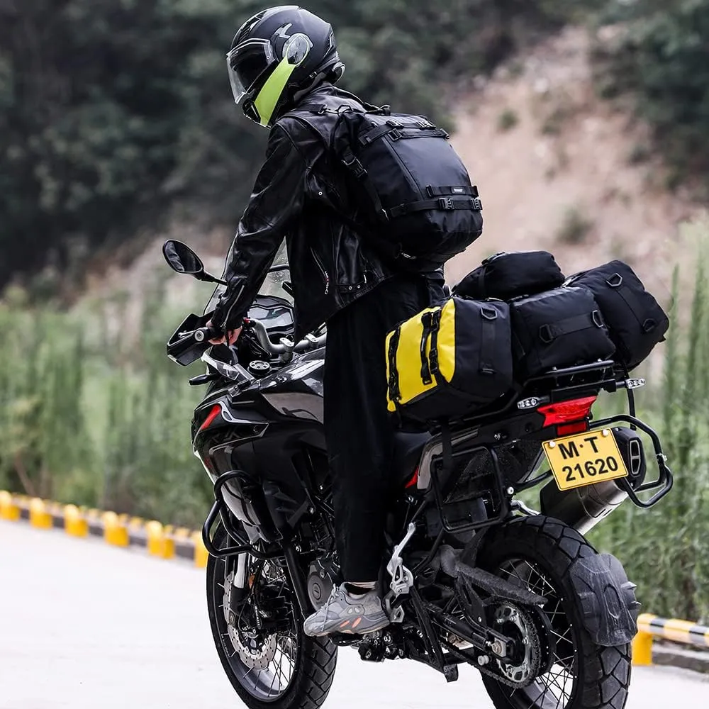 Rhinowalk Motor Saddle Bag Motorcycle Pannier Bag Waterproof Multifunctional Rear Rack Trunk Seat Bag (Black, 10L)
