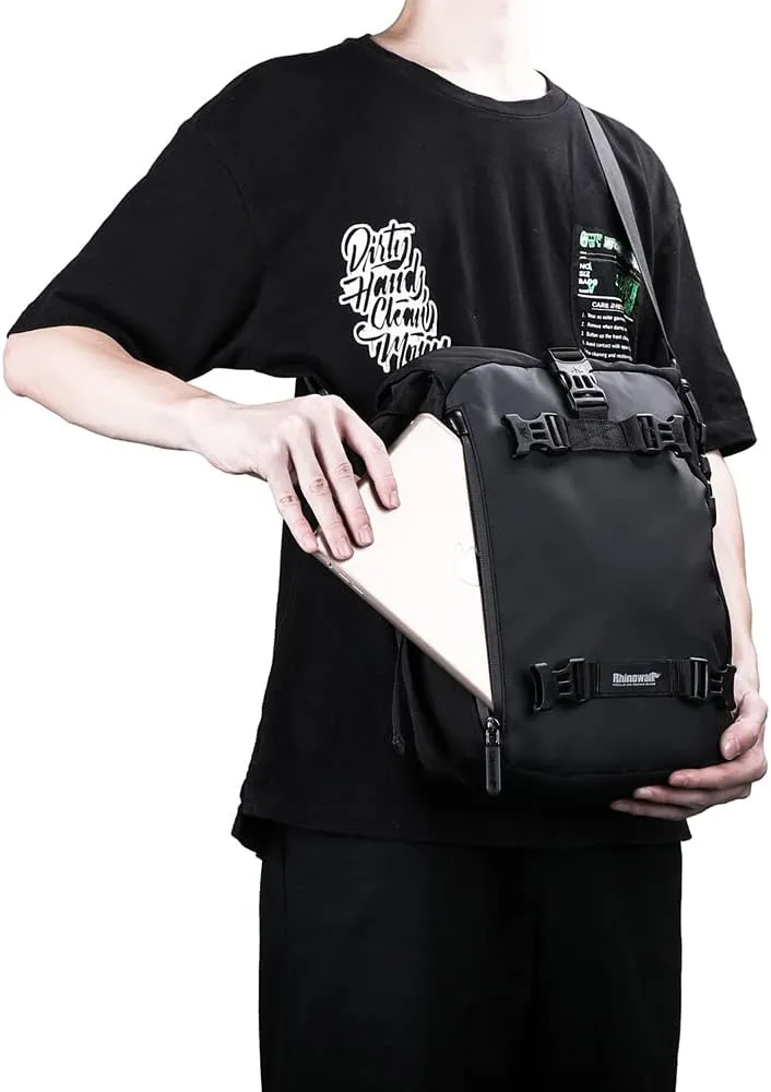 Rhinowalk Motorcycle Tail Bag 10L Waterproof Motor Pannier Bag Motor Travel Luggage Motorbike Rear Rack Trunk Storage Bag Professional Motorcycle Accessories-Black
