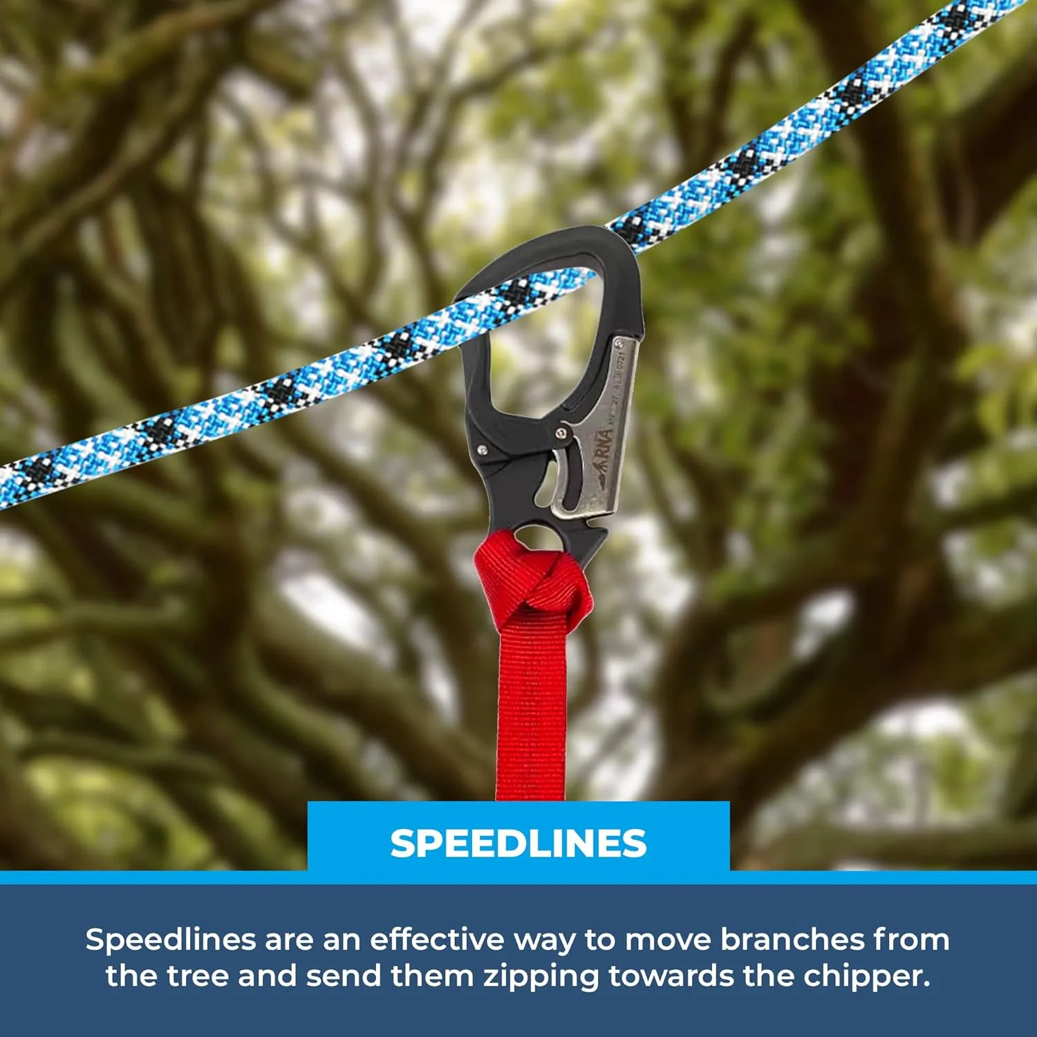 RNA Rock-N-Arbor Squatch Draw Speed Line Slings, 1-Inch Nylon Speed Line with Double-Action Snap Hook, Arborist and Rigging Gear