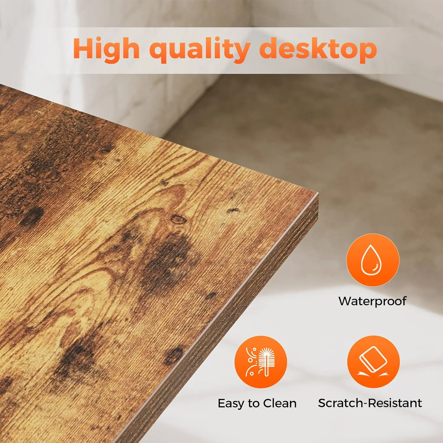 Rolling Computer Desk with Wheels, Gaming Desk for Small Spaces, Modern Simple Style Table for Home Office, Study Writing Table (Rustic Brown, 32 inch)