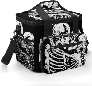 Romantic Skeleton Kissing 22.5L Insulated Camping Coolers Bag Skull Lovers Vintage Large Leakproof Ice Chest for Beach Travel Picnic