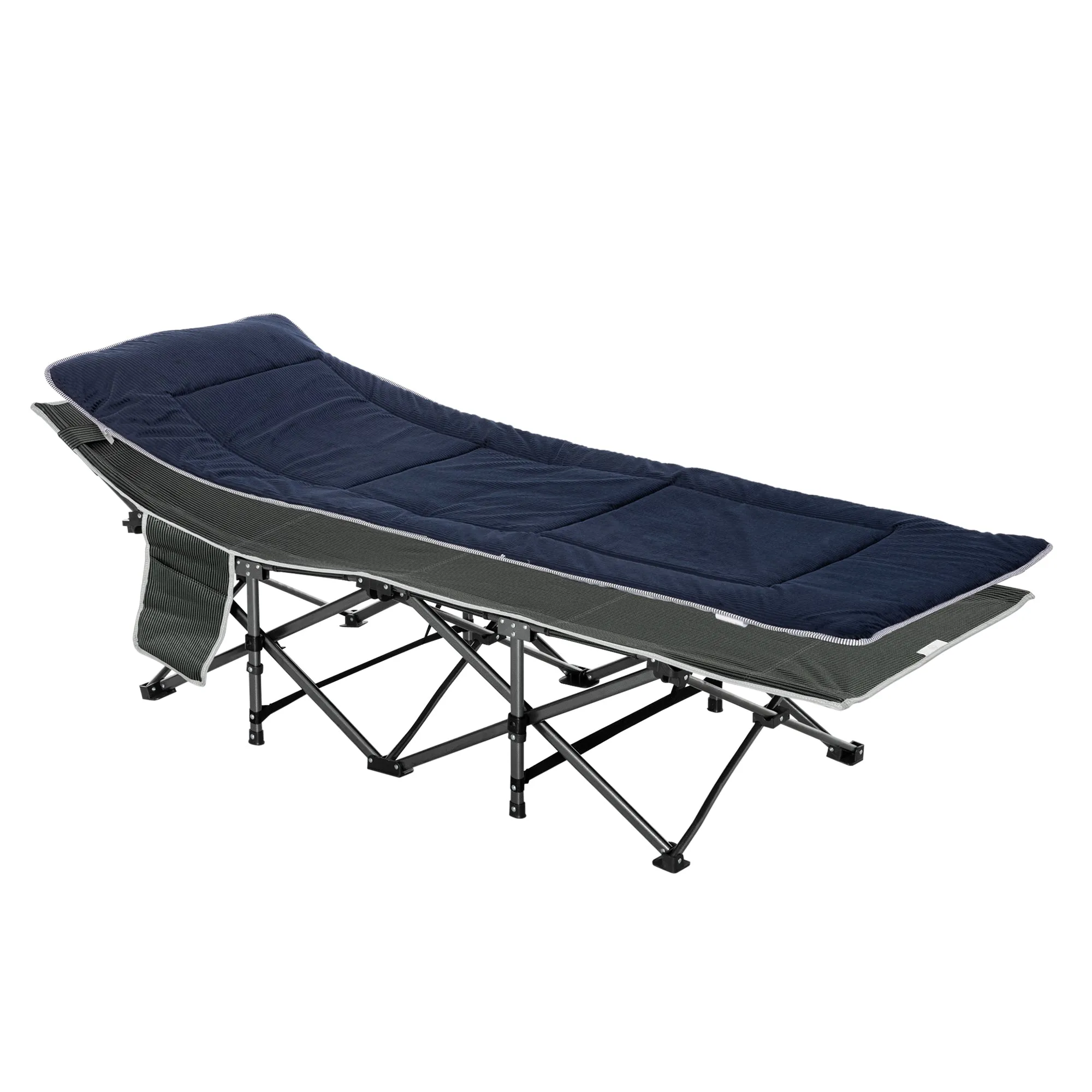 Rootz Foldable Camping Bed - Field Bed - Portable Bed - Durable Oxford Fabric - 188 x 64.5 x 53 cm