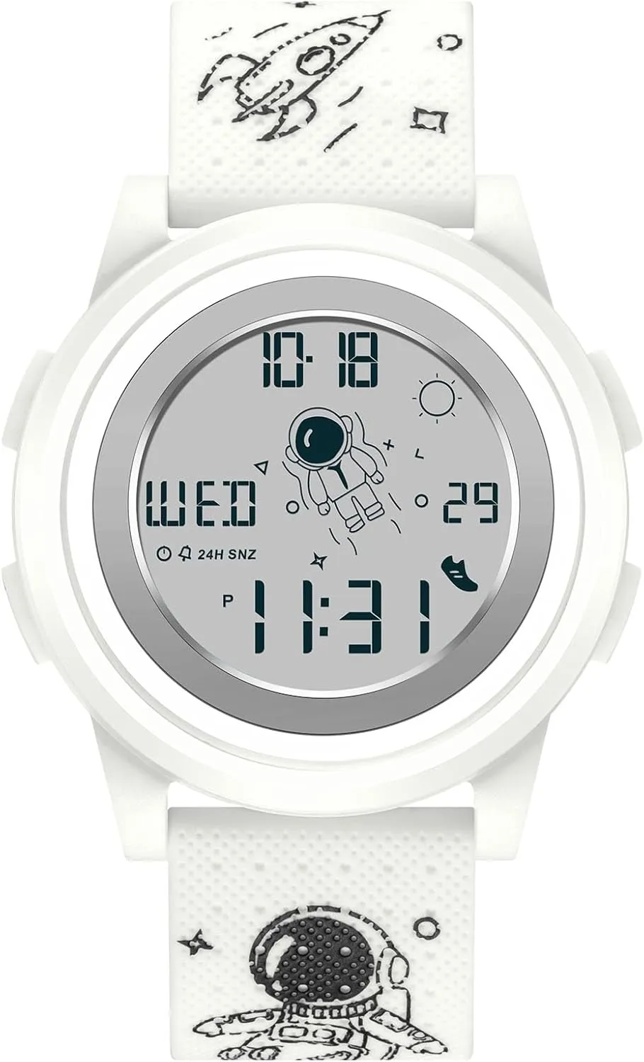 RORIOS Men's Casual Wristwatch Simple Digital Multifunctional Electronic Watches Sport Waterproof Watch for Men with Rubber Strap