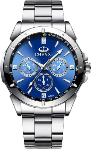 RORIOS Men's Watches Analog Quartz Watch Multi-Function Men Watch with Stainless Steel Brecelet Waterproof Luminous Wristwatch for Men