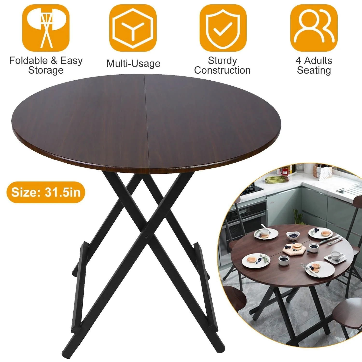 Round High Top Folding Table