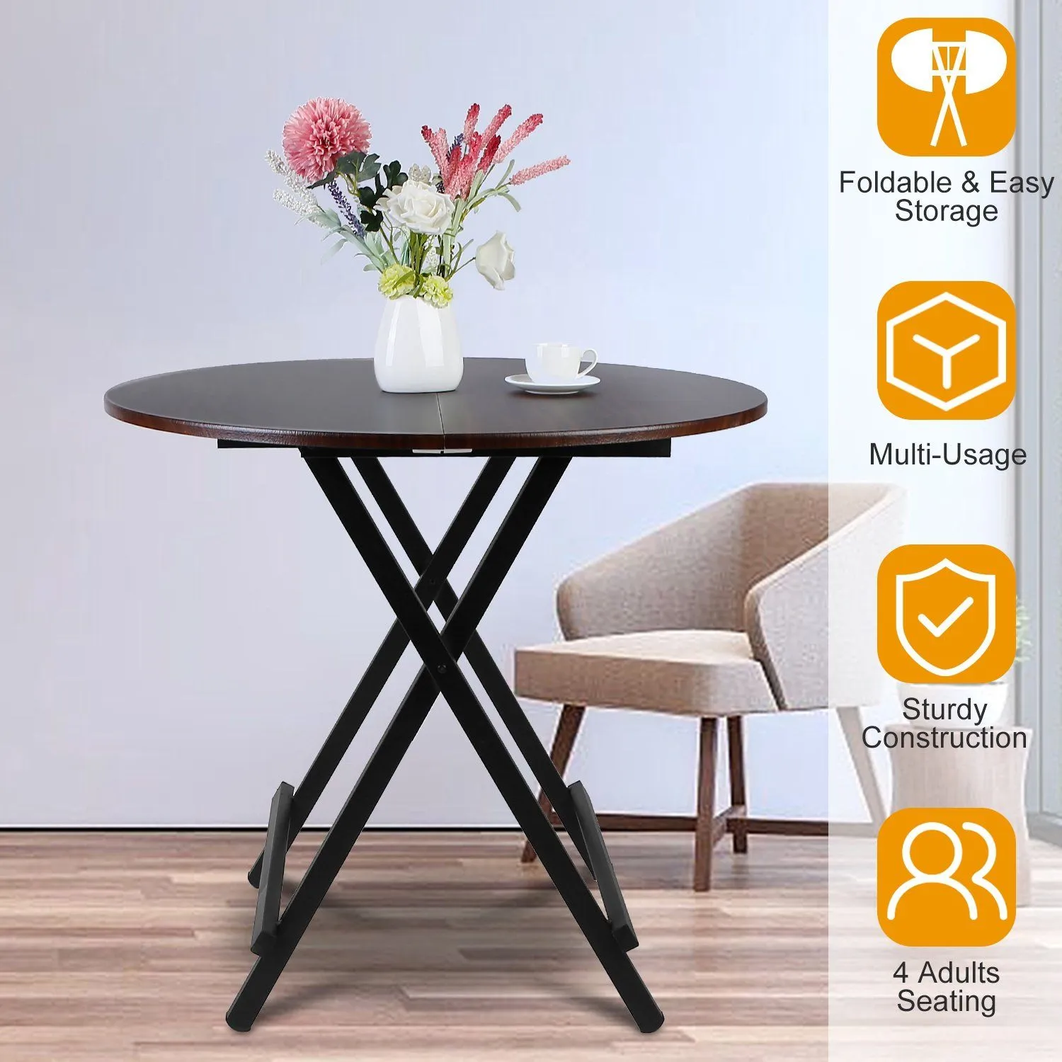 Round High Top Folding Table