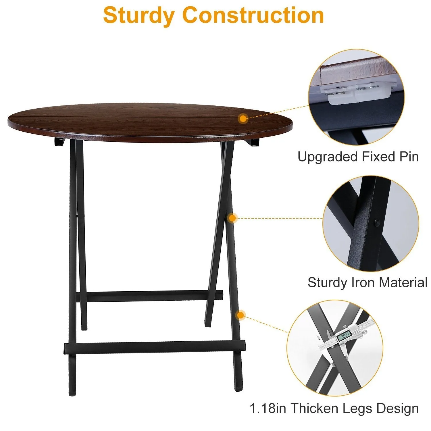Round High Top Folding Table