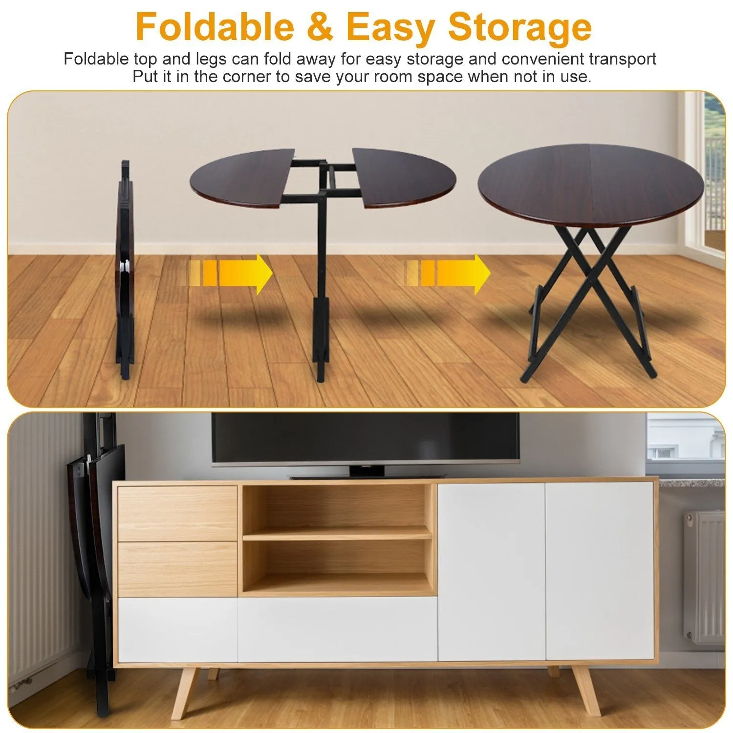 Round High Top Folding Table