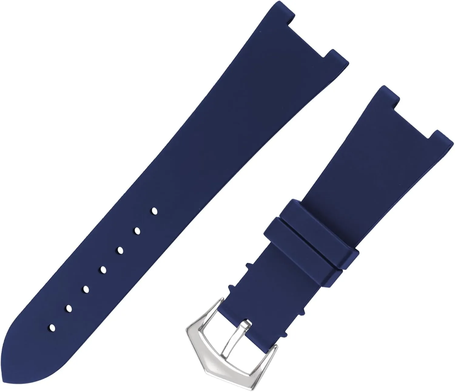 Rubber 25mm* 13mm Watch Bands Compatible Fit for Patek Philippe Nautilus PP 5711 1A010 5712 5712G 5726 5980 Replacement Silicone Watch Strap Wirstband Bracelet with Tang Buckle For Men and Women