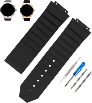 Rubber 27mm Silicone Watch Bands Replacement Fit for Hublot 19mm*27mm*24mm Watch Strap Wirstband (without metal buckle) For Women and men