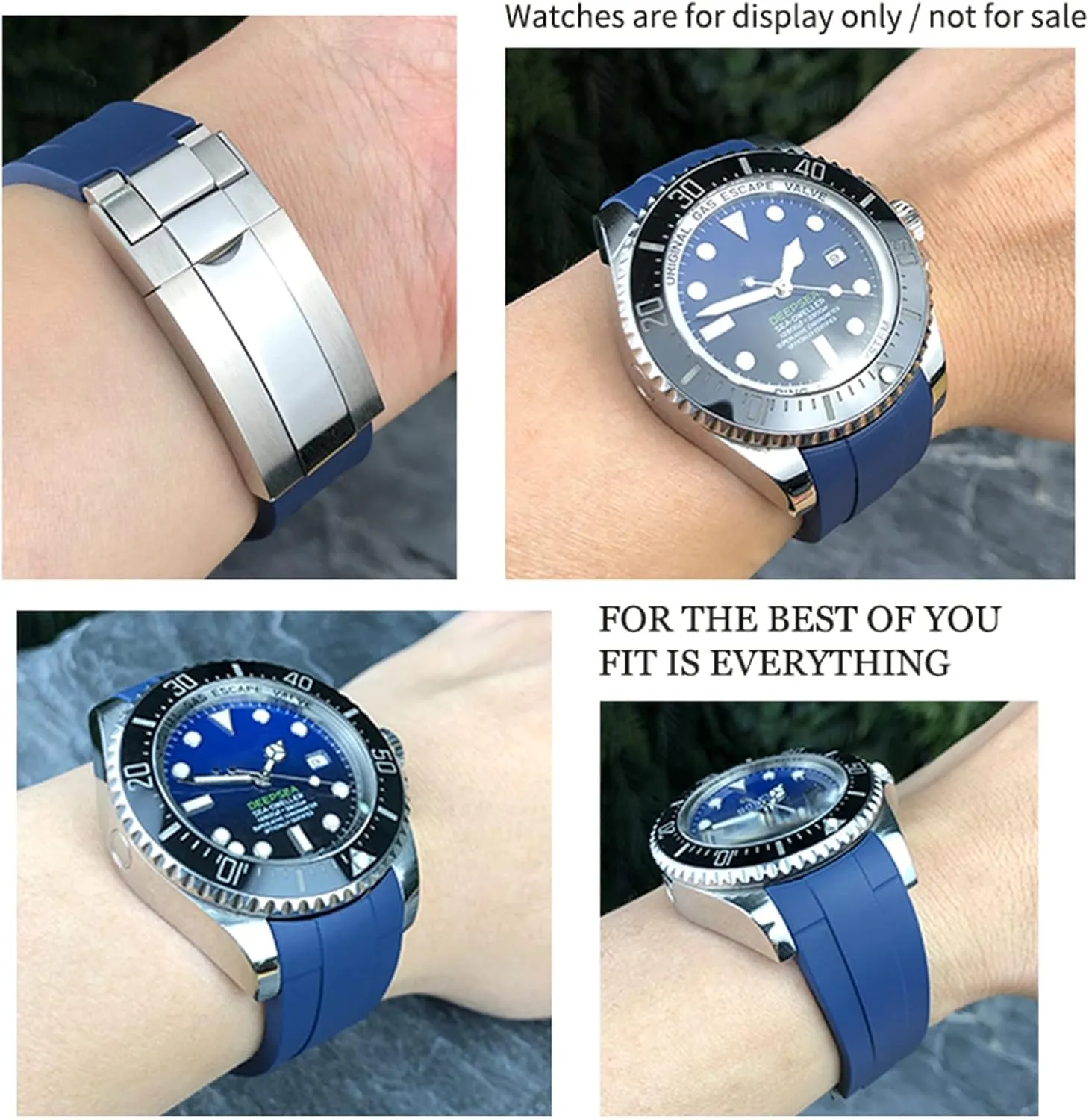 Rubber Strap 20mm 21mm Fit for Rolex DEEPSEA Sea-Dweller Submariner Waterproof Sports Silicone Watch Strap
