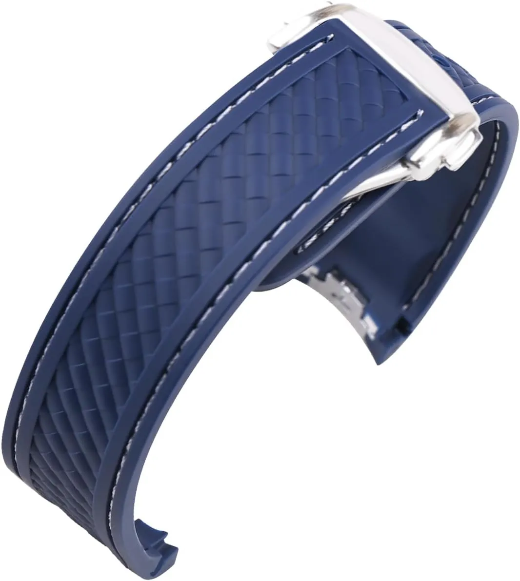 Rubber Watch Band replacement Omega Seamaster diver 300 300m Speedmaster aqua-terra 150m AT150 Moonwatch Professional Silicone Strap Wirstband for Men and Women with Curved End Steel Buckle