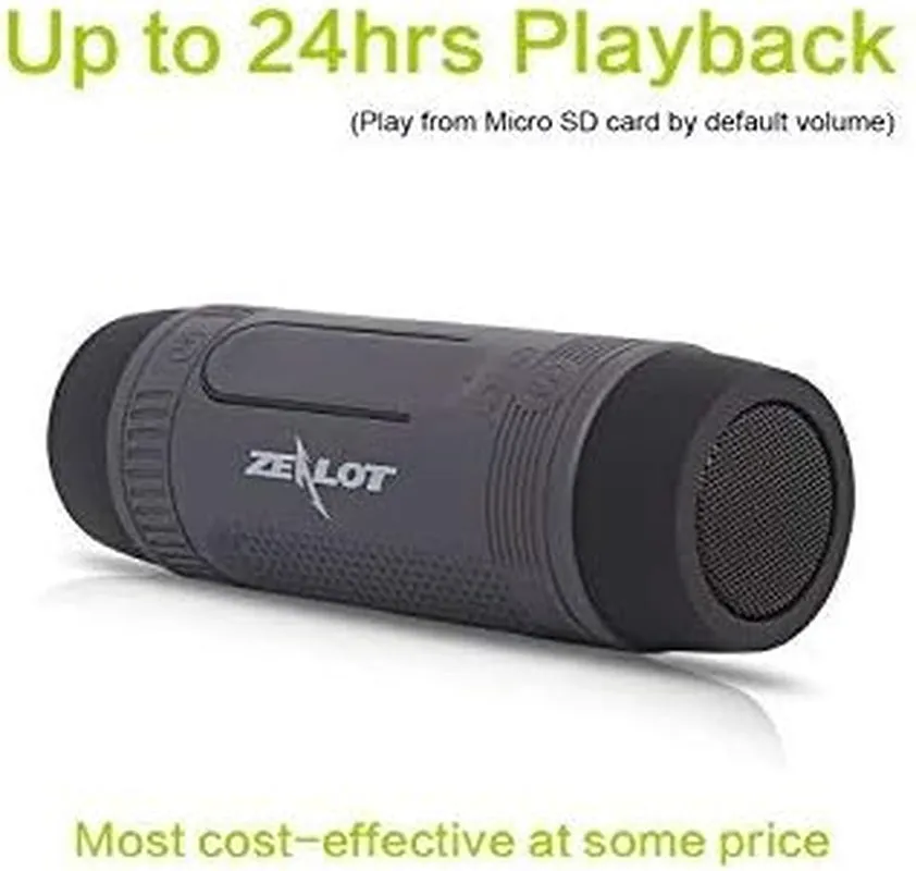 Rynx | Bluetooth Speaker, Portable Wireless Speaker, S1 Bluetooth Speaker, 4000mAh, IPX5 Waterproof, LED Flashlight, MIC/TF/AUX for Home Outdoor Hiking Camping iOS Android -Gray