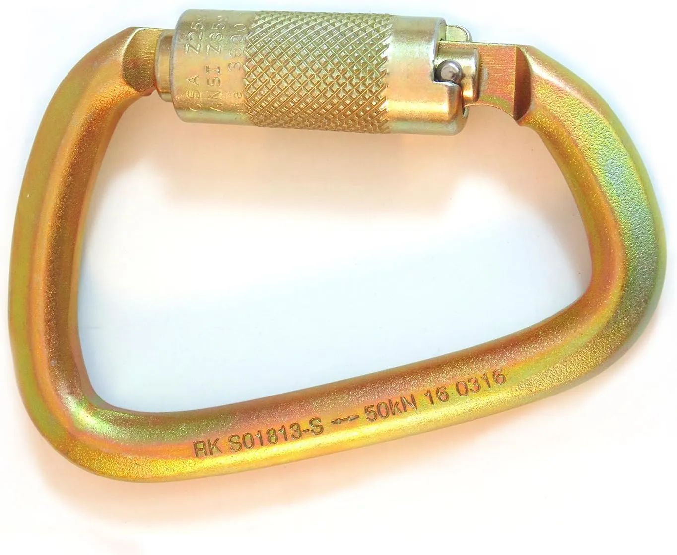 S01813-S Steel Carabiner 50kn (11,200 lb) Rated, Twist Auto Lock, ANSI Certified (Qty: 1)
