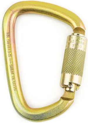 S01813-S Steel Carabiner 50kn (11,200 lb) Rated, Twist Auto Lock, ANSI Certified (Qty: 1)