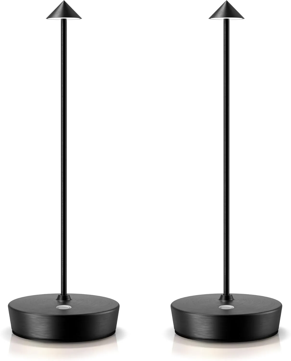 SAKRINGT 2 Pack Cordless Table Lamps Rechargeable, 6000mAh Battery Operated Waterproof Stepless Dimming Modern Portable LED Table Light for Restaurant Dining Patio Outdoor