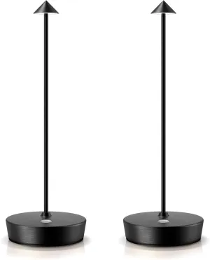 SAKRINGT 2 Pack Cordless Table Lamps Rechargeable, 6000mAh Battery Operated Waterproof Stepless Dimming Modern Portable LED Table Light for Restaurant Dining Patio Outdoor