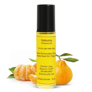 Satsuma Perfume Oil, 0.3 Oz Portable Roll-On Fragrance with Long-Lasting Scent, Delightful Essential Oils and Jojoba Oil For Daily Use