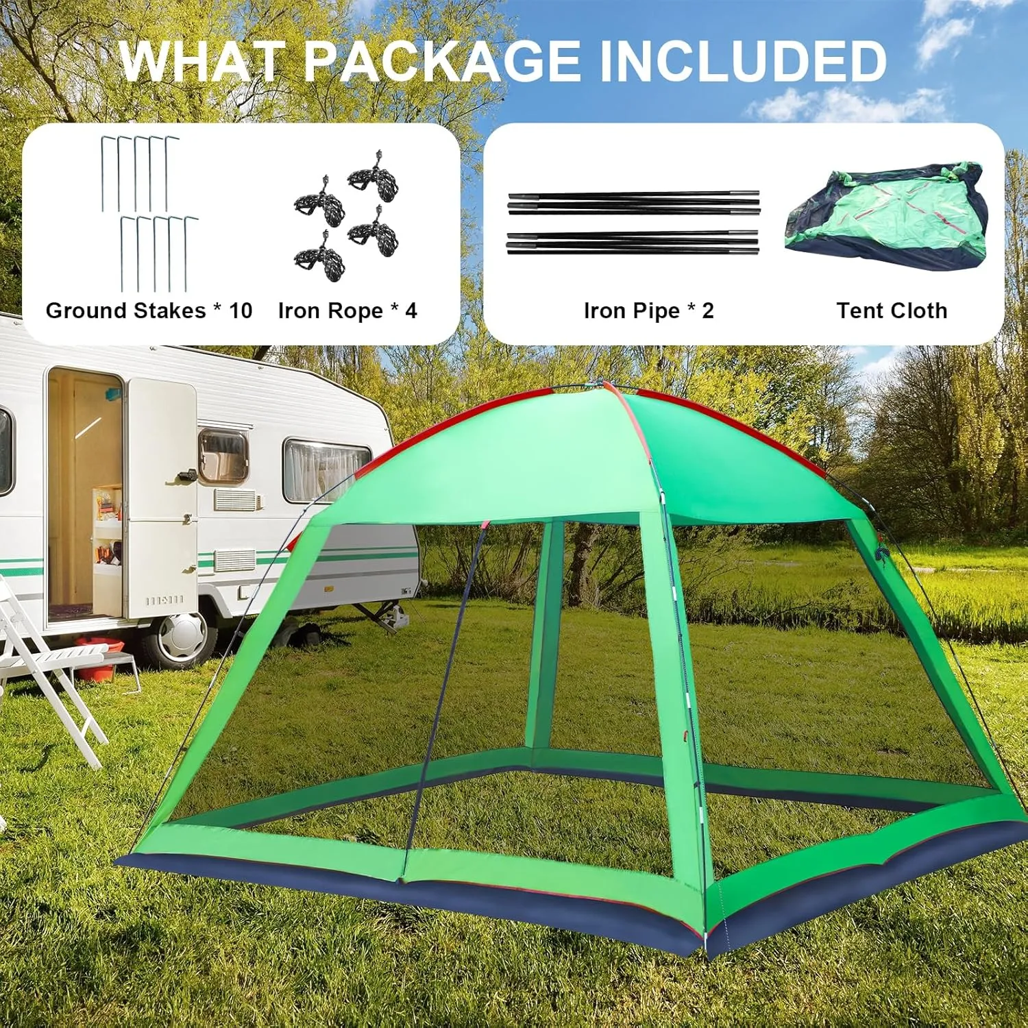 Screened Camping Tent Weatherproof Camping Canopy Camping Tent Screen Shelter Gazebos for Patios Outdoor Activities