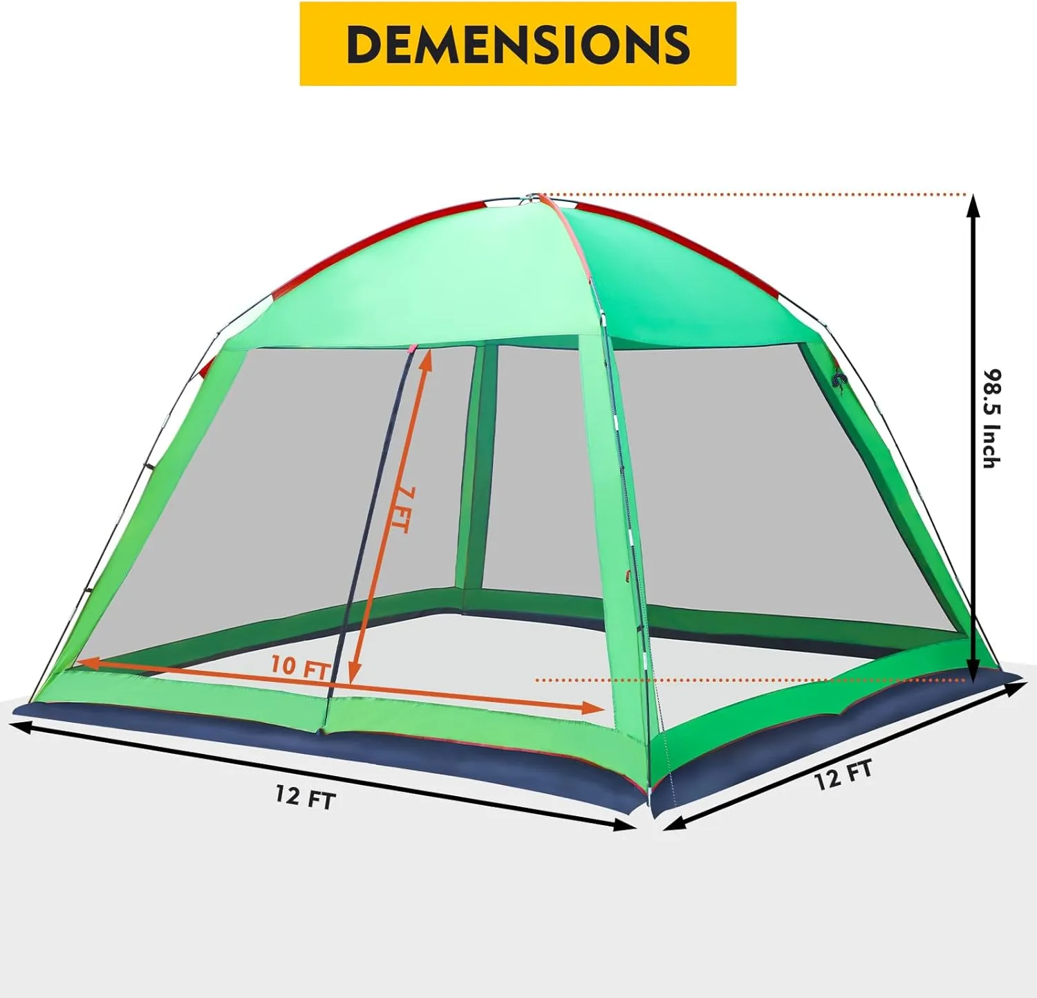Screened Camping Tent Weatherproof Camping Canopy Camping Tent Screen Shelter Gazebos for Patios Outdoor Activities