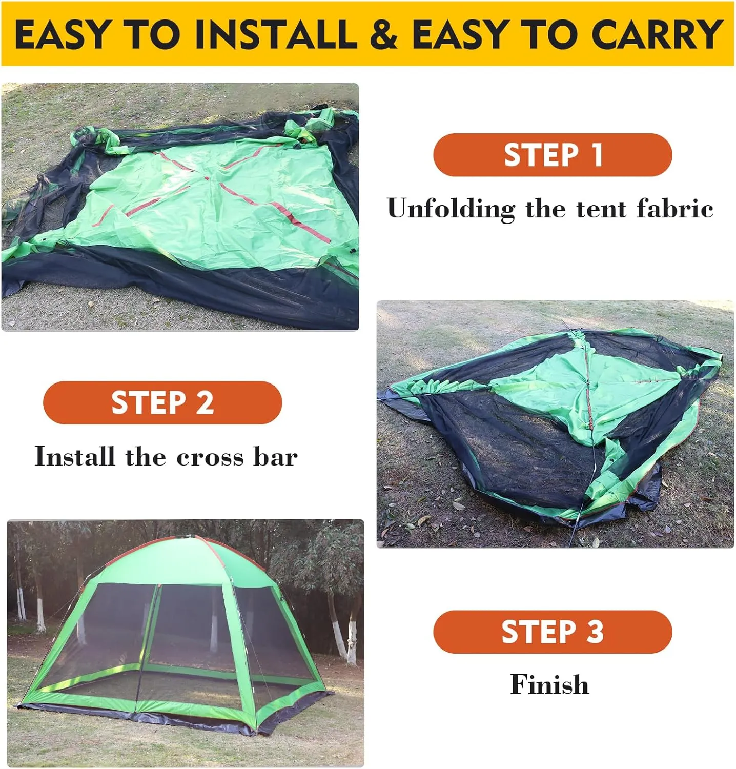 Screened Camping Tent Weatherproof Camping Canopy Camping Tent Screen Shelter Gazebos for Patios Outdoor Activities