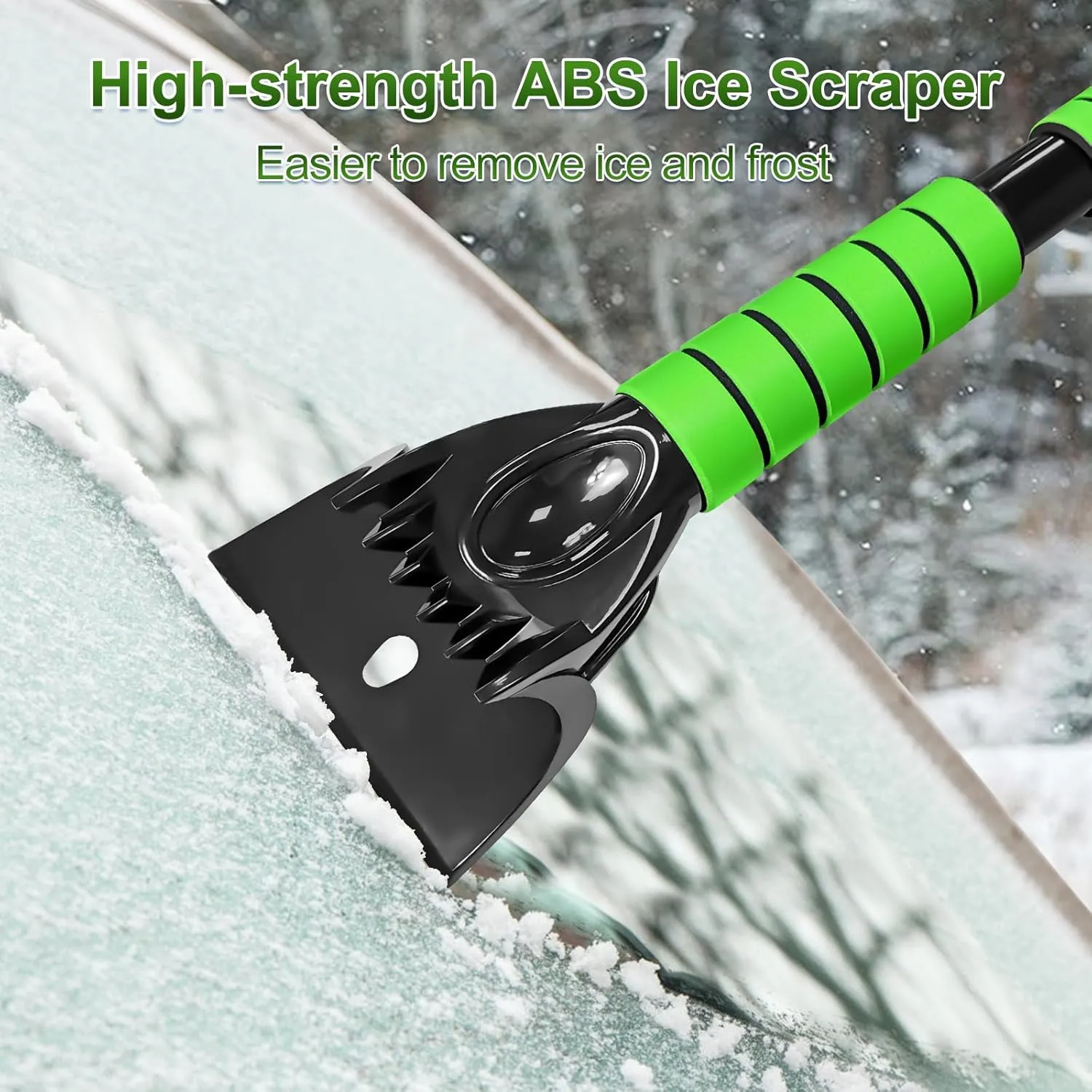 SEAAES 44 Inch Ice Scraper and Snow Brush for Car Windshield, Extendable Snow Removal Brush with Foam Grip for Truck SUV Vehicle Window