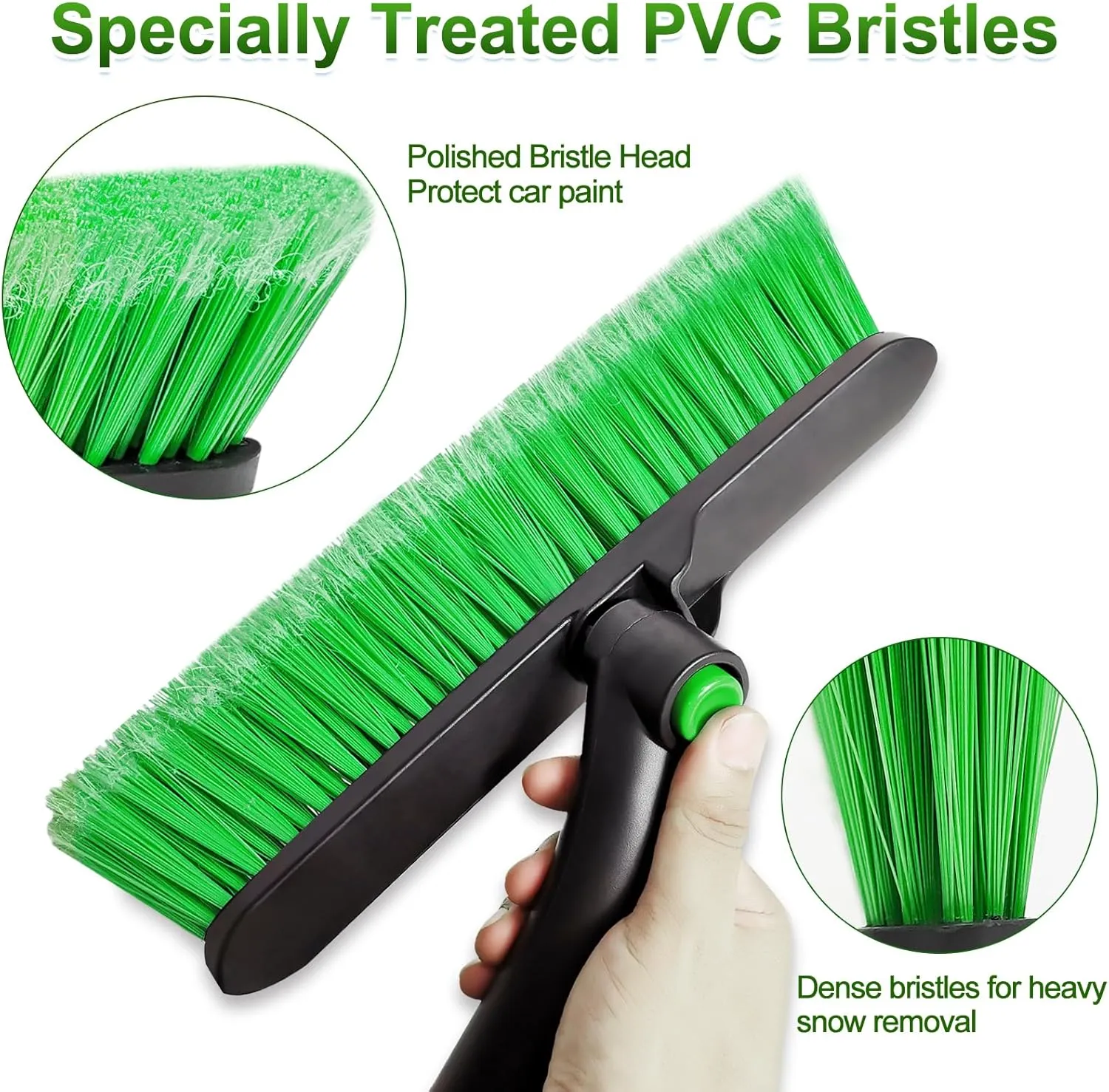 SEAAES 44 Inch Ice Scraper and Snow Brush for Car Windshield, Extendable Snow Removal Brush with Foam Grip for Truck SUV Vehicle Window