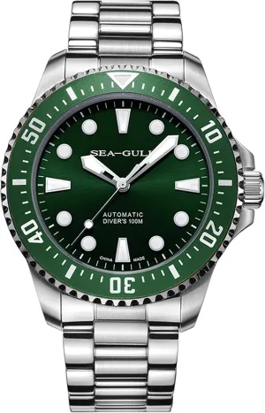 Seagull Watch Men's Watch Business Wrist Watch Fashion Automatic Mechanical Watch 100m Waterproof Diving Watch Sapphire Crystal