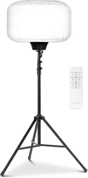 SeeDevil 150 Watt LED Balloon Light Kit, 150 Watt, 120 Volt, 19,500 Lumen, 5000K, 6.5 Ft Tripod, Glare Free Indoor/Outdoor Area Light, Remote Dimmable Portable LED Light