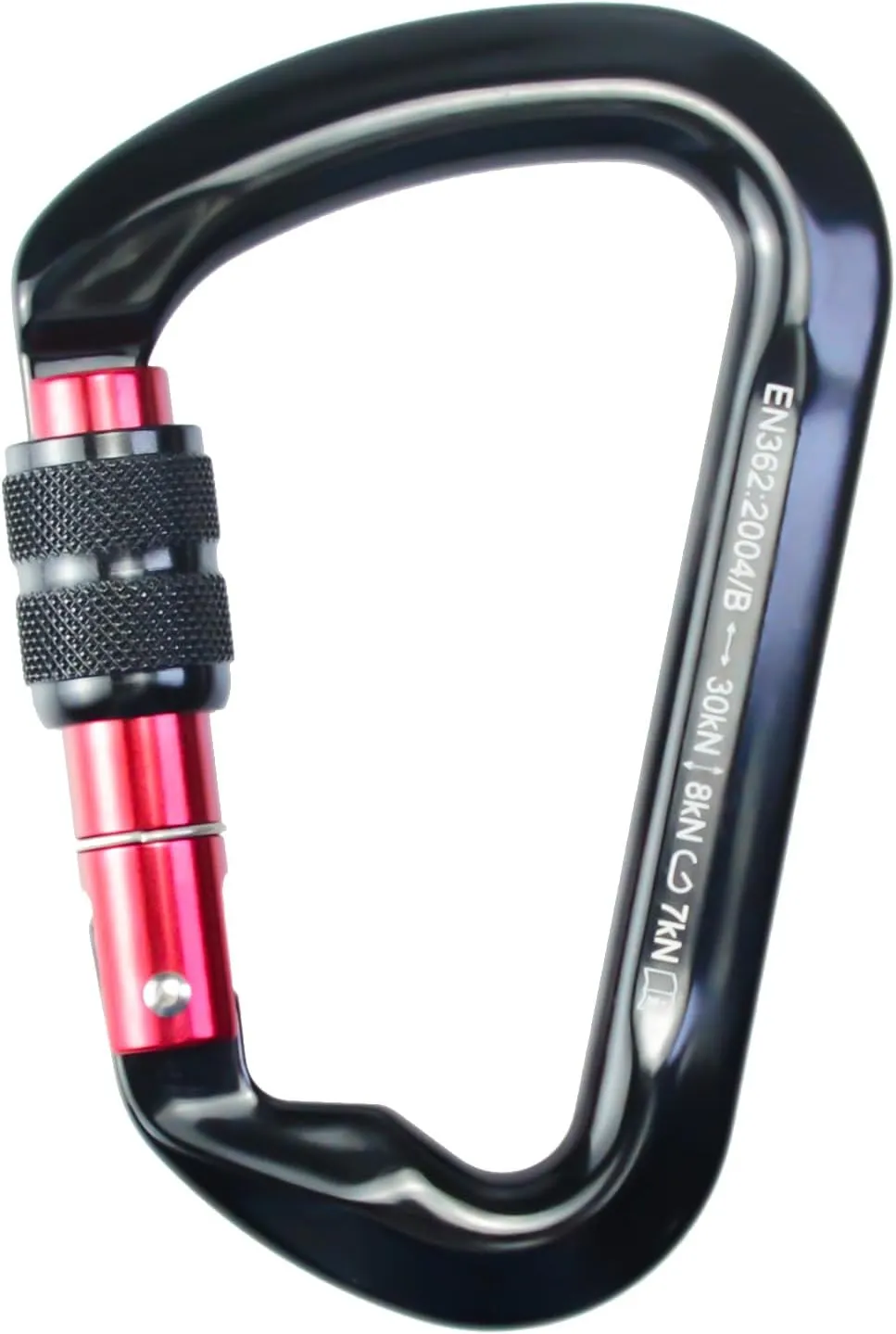 SEPEAK UIAA 30kN Locking Climbing Carabiner, Professional Heavy Duty Screwgate Clip for Outdoor Climbing, Mountaineering, Rappelling, Camping, Hiking, Swing,Large D Carabiner Hook/6744lb