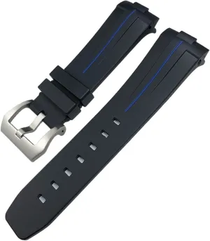 SERDAS 24mm Curved End Natural Rubber Watchband For Panerai LUMINOR SUBMERSIBLE PAM Silicone Waterproof Watch Strap Butterfly Buckle