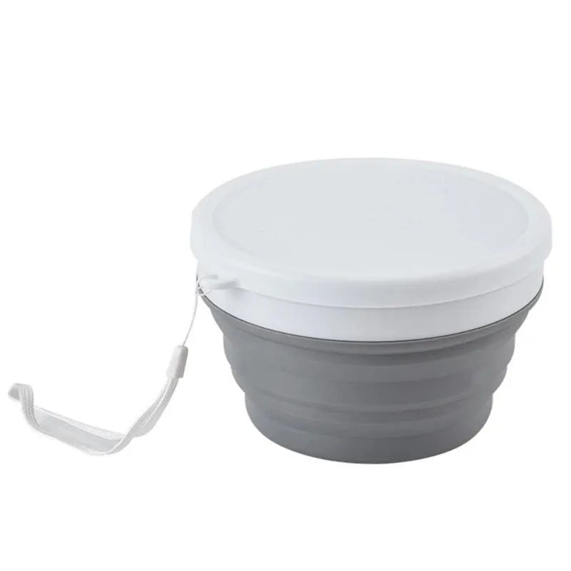 Silicone Foldable Bowl with Lid - Portable Tableware for Camping, Outdoor Travel, Kitchen Use