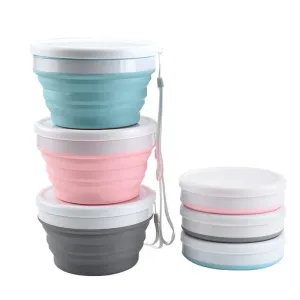 Silicone Foldable Bowl with Lid - Portable Tableware for Camping, Outdoor Travel, Kitchen Use