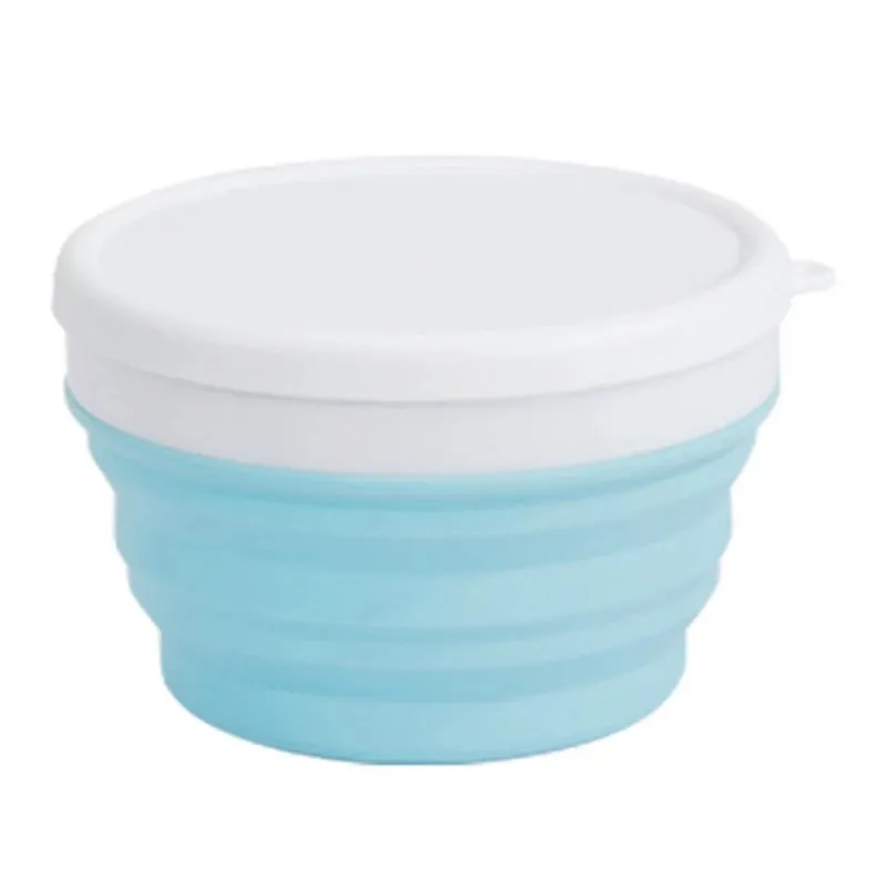 Silicone Foldable Bowl with Lid - Portable Tableware for Camping, Outdoor Travel, Kitchen Use