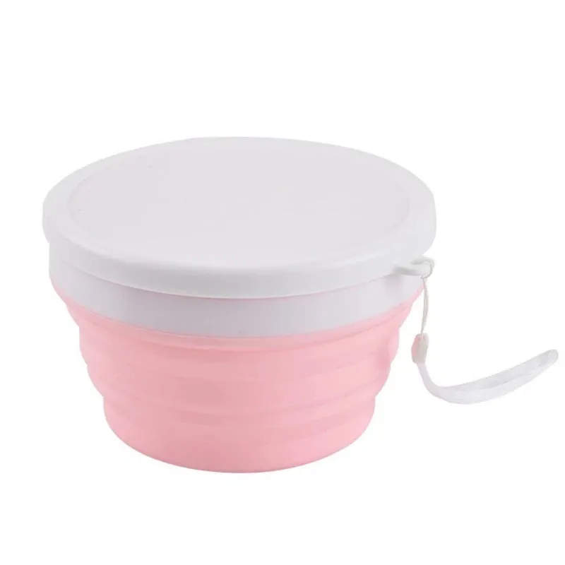Silicone Foldable Bowl with Lid - Portable Tableware for Camping, Outdoor Travel, Kitchen Use