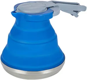Silicone Folding Kettle 1500ml Portable Foldable Camping Kettle Tea Coffee Water Pot Dark Blue, Coffee Tea Pots