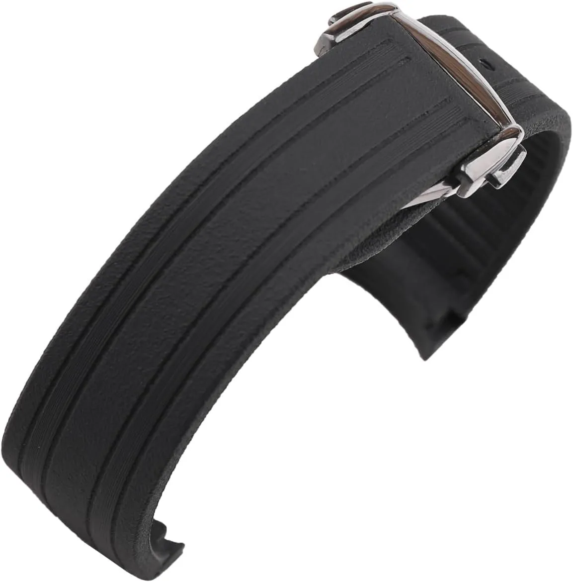 Silicone Watch Band replacement for Omega Seamaster diver 300 300m Speedmaster aqua-terra 150m AT150 Speedmaster Moonwatch Professional 42mm Curved End Steel Buckle Rubber Strap Wirstband for Men and Women( Black/Gold )