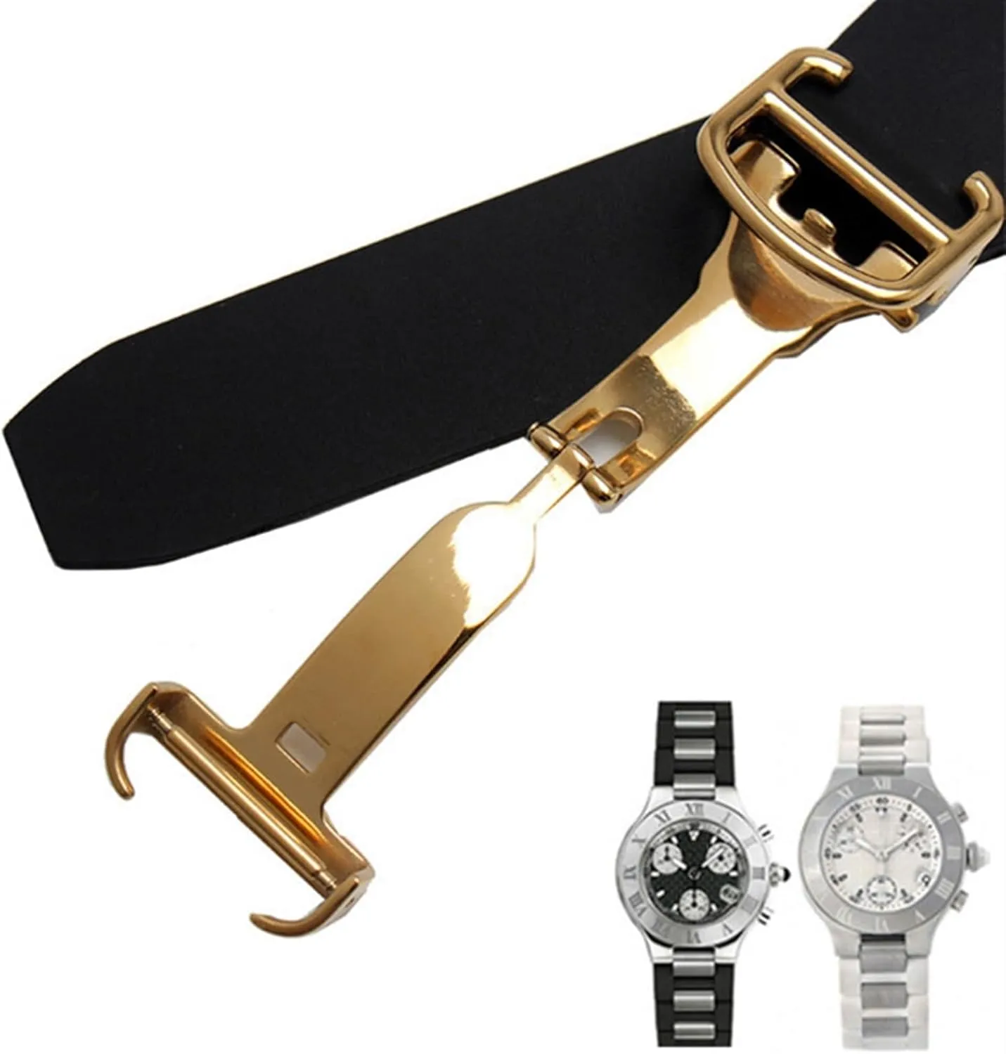 Silicone watchbands For cartier 21st century convex watchband 20 * 10mm waterproof watch chain accessories are suitable straps