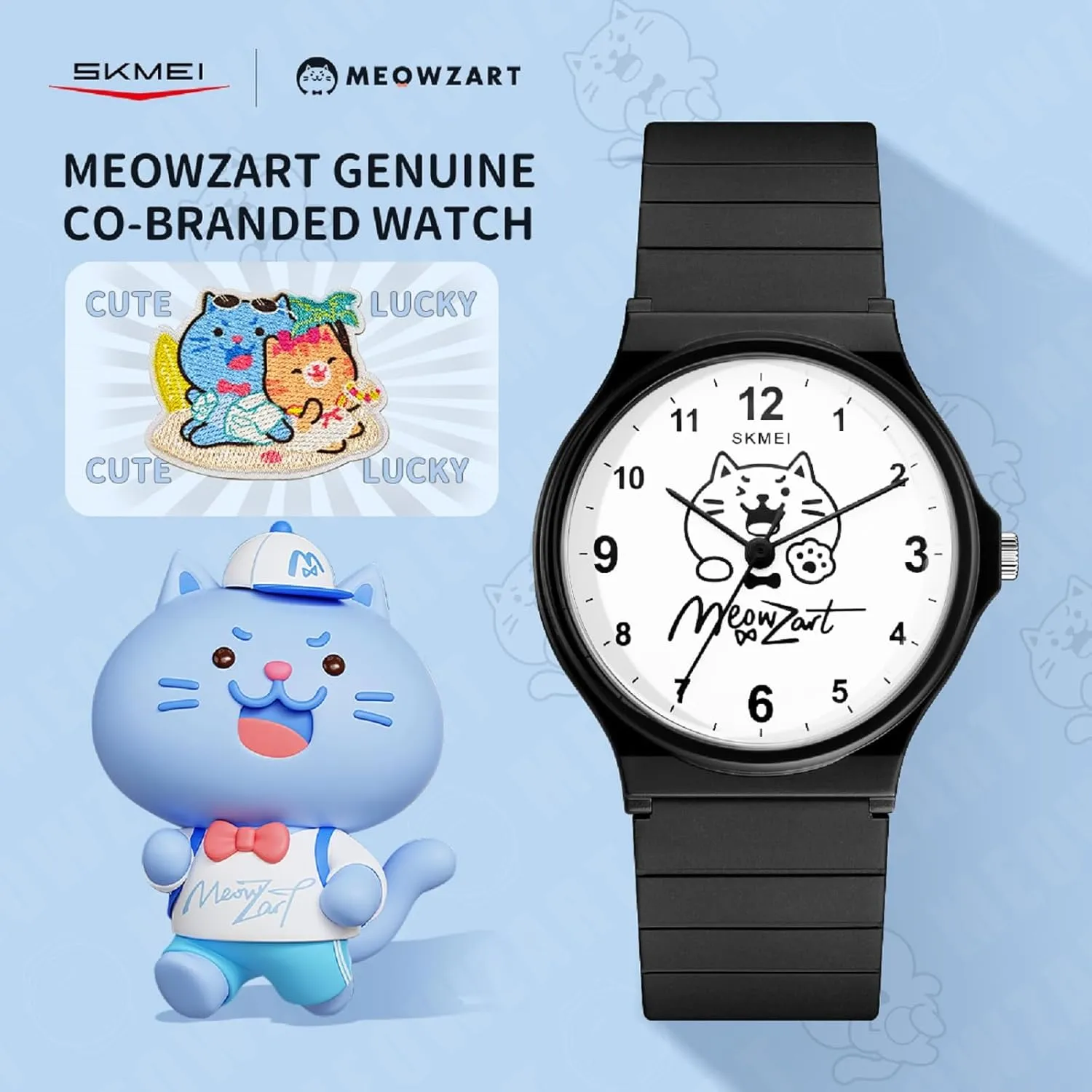 SKMEI Kids Analog Watch with Waterproof Quartz Movement MEOWZAT Watches for Boys Girls Daily Wear and Gift Giving
