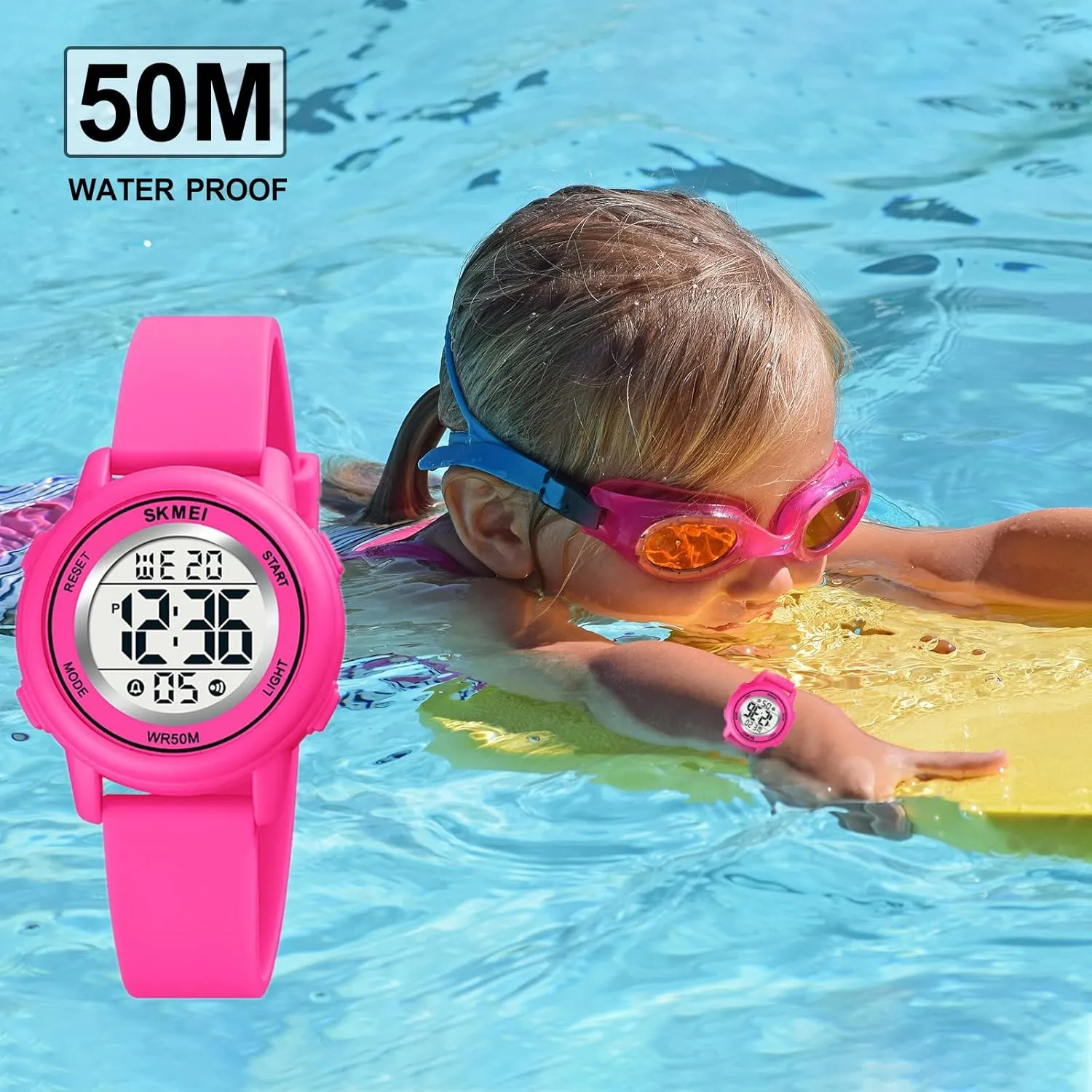 SKMEI Kids Watch, Digital Sport Watches for Girls Boys, Waterproof Outdoor LED Watches with Luminous Alarm Stopwatch Child Wristwatch