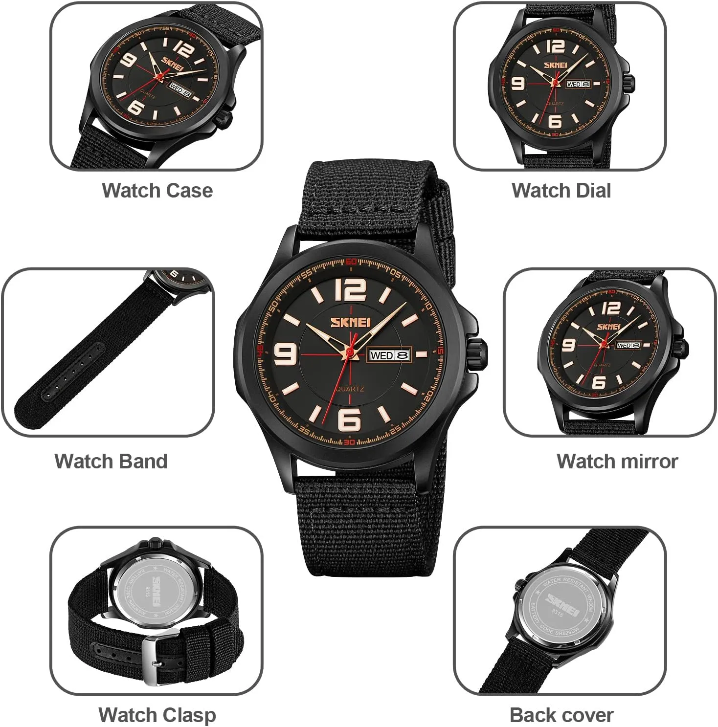 SKMEI Men's Digital Sports Watch 50m Waterproof LED Military Multifunction Smart Watch Stopwatch Countdown Auto Date Alarm