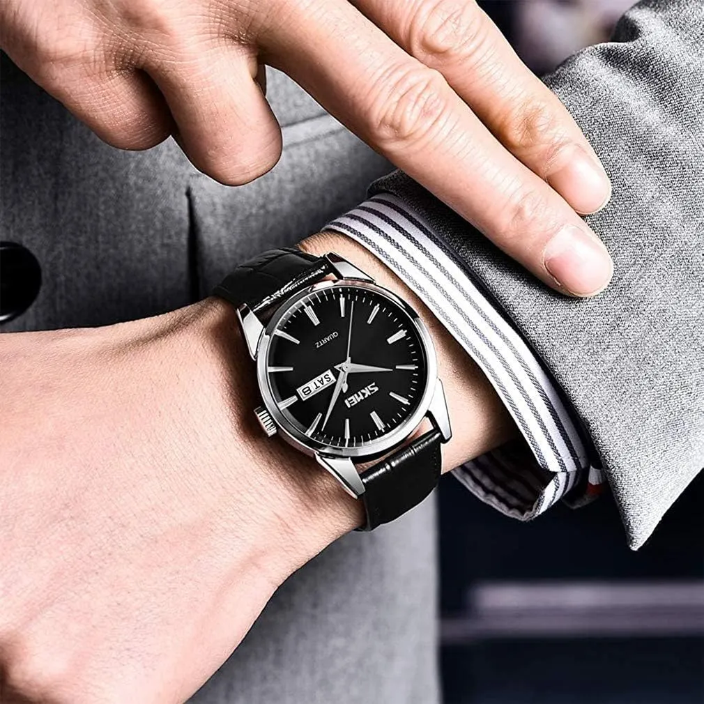 SKMEI Pair Watches for Couples Men and Women His and Hers Watch Set Husband Wife Valentines Matching Wrist Watch Wedding Gifts Waterproof Business Fashion Quartz Analog Calendar