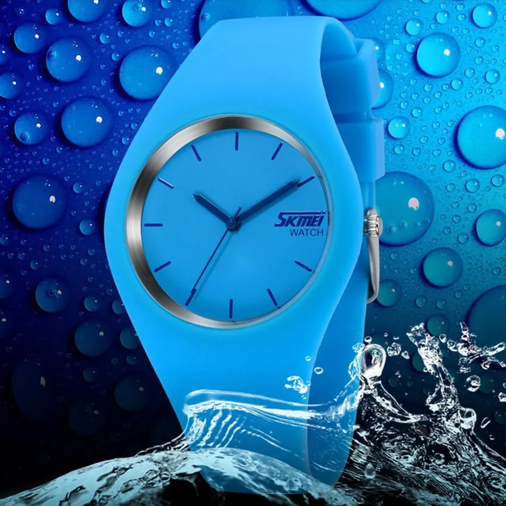 SKMEI Watches for Young Women Lady Sports Silicone Band Waterproof Fashion Casual Simple Quartz Analog Teens Girls Gift Black Wrist Watch